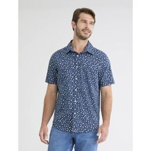 NEW NWT Mens Sz Medium (38-40) Casual or Dress Navy Blue Floral Button Up Shirt